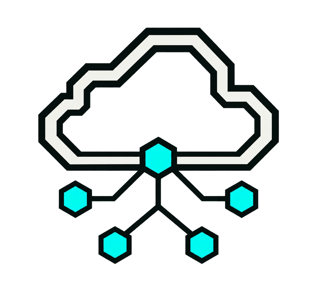 Flat distributed cloud infrastructure illustration